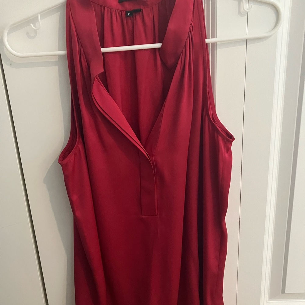 Theory Sleeveless Silk Collared Top